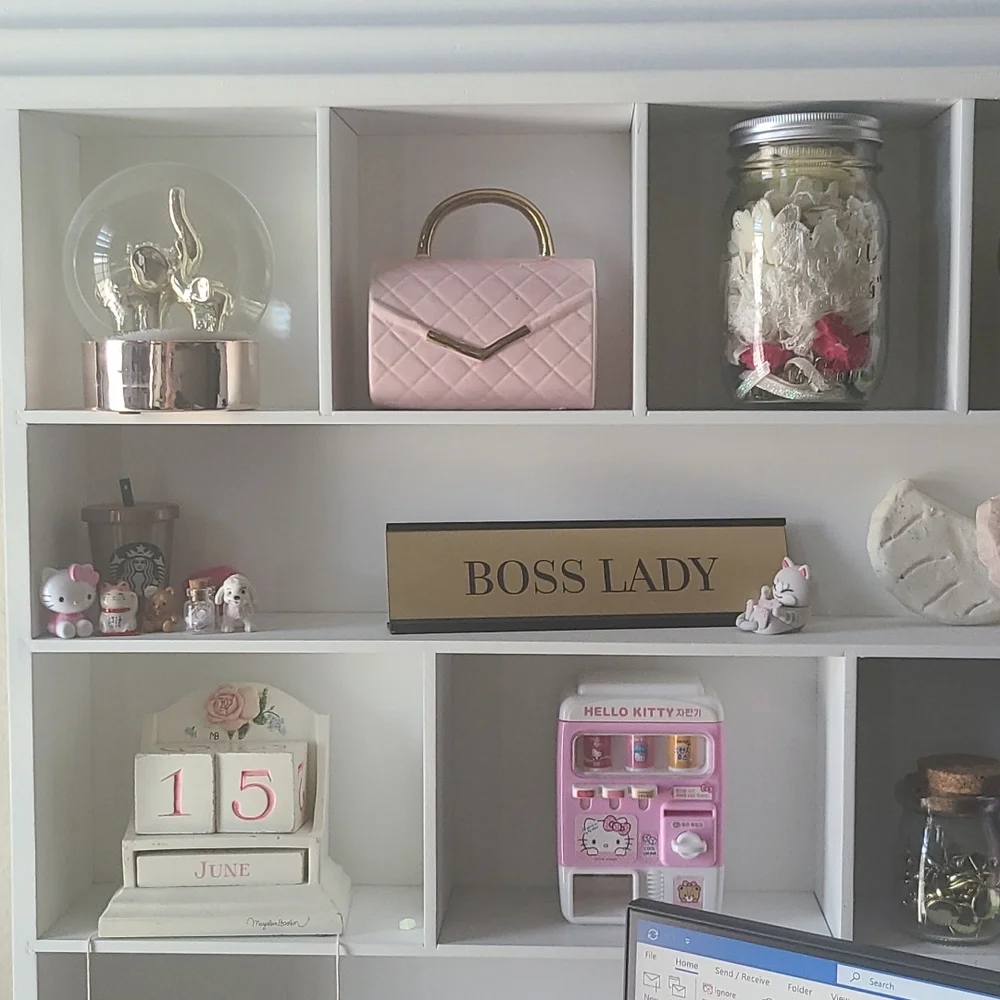 Pretty in Pink Gold Handbag Purse Room Office Home decor Glamorous Decorative - Picture 6 of 9